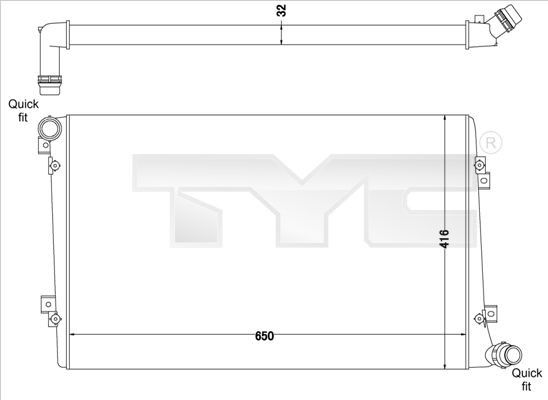 TYC Radiatore motore 737-0063-R 737-0063-R Radiatore TYC VOLVO 960 costo
