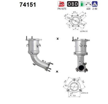 AS Katalysaattori 74151 AS 74151 Nissan Murano Z50 katalysaattori hinta