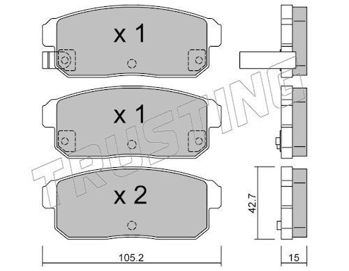 TRUSTING Bremsbeläge 749.0 749.0 TRUSTING NISSAN Sportbremsbeläge