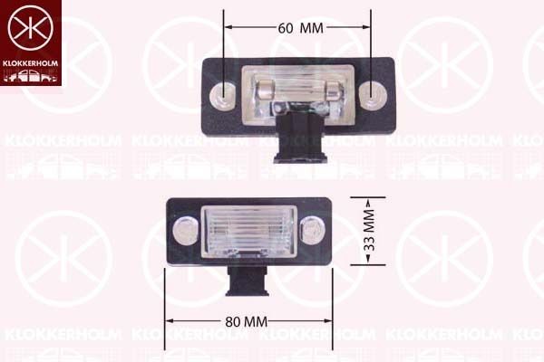 KLOKKERHOLM Kentekenlamp 75140850 75140850 Kentekenlamp MERCEDES-BENZ GL KLOKKERHOLM
