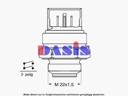 AKS DASIS Interruptor de temperatura, ventilador do radiador 751611N Interruptor de temperatura ventilador do radiador VW AKS DASIS 751611N