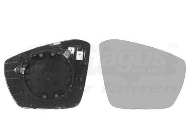 VAN WEZEL Peililasi, ulkopeili 7624838 7624838 VAN WEZEL Sivupeilin lasi SKODA