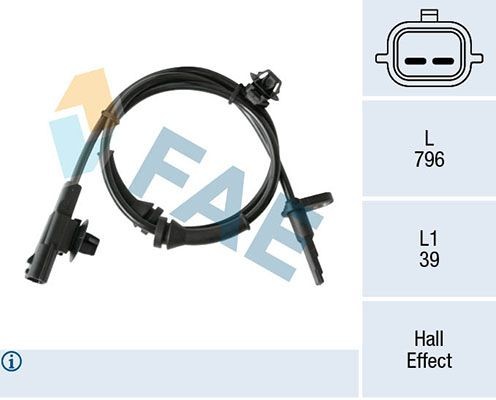 Sensor, ABS FAE 78312 FAE 78312: Hjulhastighetsfoler Nissan MICRA 2010