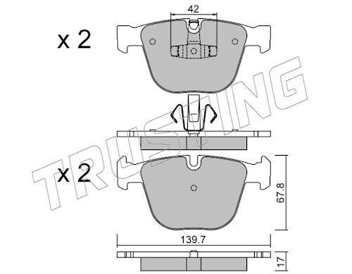 TRUSTING Brake pad set 789.6 789.6 TRUSTING brake pads BMW X3