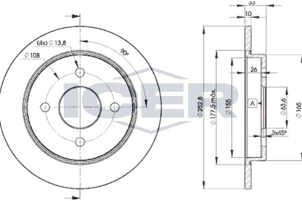 ICER Disco freno 78BD7969-2 78BD7969-2 Dischi freno sportivi SKODA ICER costo