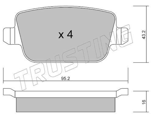 TRUSTING Bremseklodser 796.0 Klodser TRUSTING Ford ESCORT 796.0