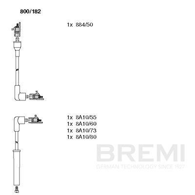 BREMI Tändkabelsats 800/182 Ford Escort MK3 Cabriolet Tändkablar BREMI 800/182