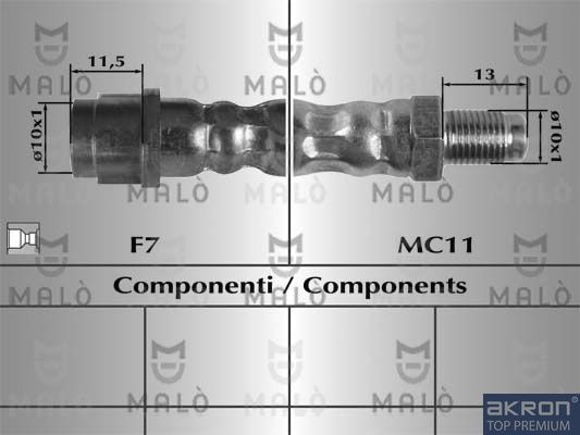 MALÒ Ελαστικός σωλήνας φρένων 8011 8011 Ελαστικός σωλήνας φρένων MERCEDES-BENZ VITO MALÒ