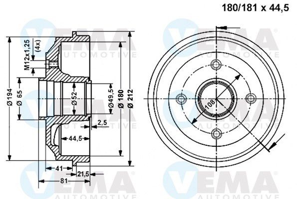 VEMA Bromstrumma 801125 801125 VEMA bromstrummor Citroen XSARA
