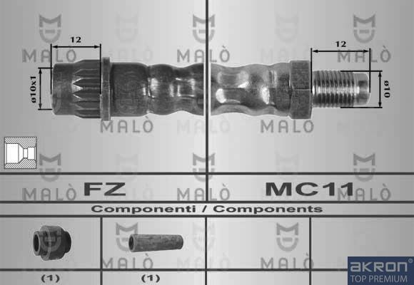 MALÒ Bromsslang 80200 80200 MALÒ bromsslang OPEL OMEGA