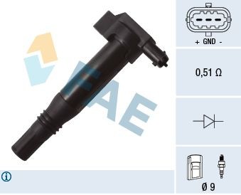 FAE Bobine 80273 80273 Bobine PEUGEOT 208 FAE