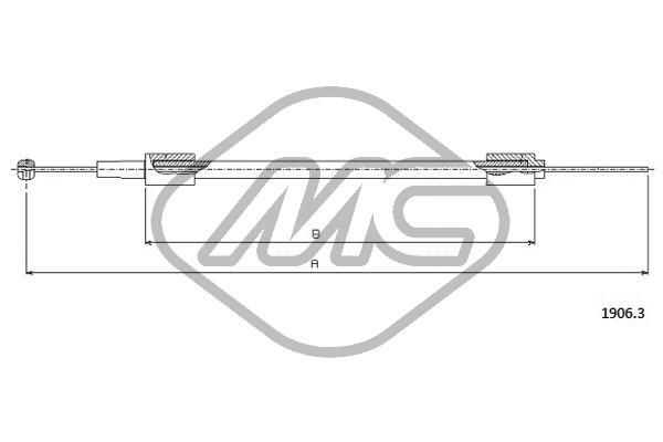 Metalcaucho Cabo do capot do motor 81594 81594 Capot do motor FIAT PANDA Metalcaucho