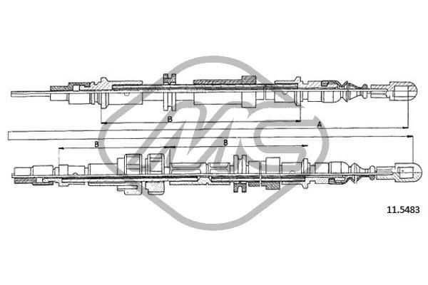 Metalcaucho Handbromsvajer 81779 Metalcaucho 81779 Handbromsvajer Ford Sierra Sedan original