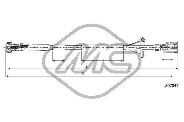 Metalcaucho Speedometer cable 82080 Fiat UNO Metalcaucho speedometer cable 82080