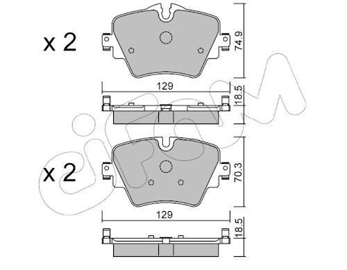 CIFAM Piduriklotsid 822-1037-0 Pidurikattekomplekt, ketaspidur CIFAM Toyota COROLLA 822-1037-0