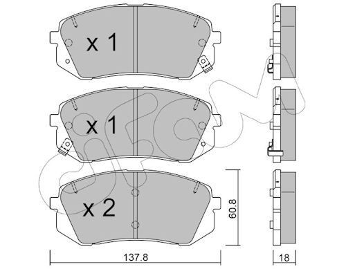 CIFAM Brake pad set 822-783-1 822-783-1 CIFAM brake pads for HYUNDAI ix55