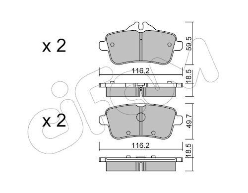 CIFAM Plaquettes de frein 822-968-0 Mercedes-Benz GLK Plaquettes de frein CIFAM 822-968-0