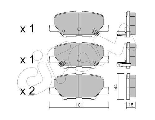 CIFAM Brake pad set 822-995-0 822-995-0 CIFAM MITSUBISHI set of brake pads