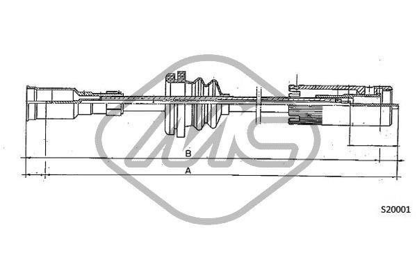 Metalcaucho Hastighetsmätarwire 82429 82429 Metalcaucho hastighetsmätarvajer Opel CORSA