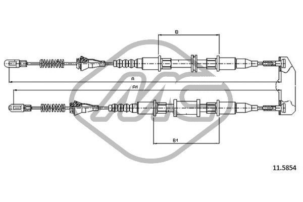Metalcaucho Handbremsseil 82498 Bremsseil Metalcaucho Daewoo LANOS 82498