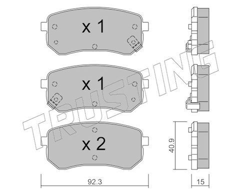 TRUSTING Τακάκια φρένων 831.0 Τακάκια HYUNDAI TRUSTING 831.0