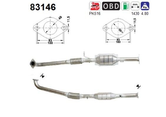 AS Katalüsaator 83146 AS 83146 Katalüsaator Rover 25 RF originaal hind