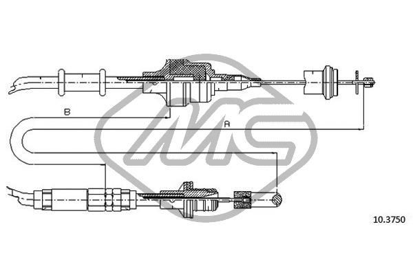Metalcaucho Clutchkabel 83206 Metalcaucho 83206 Koblingskabel 900 I Sedan pris