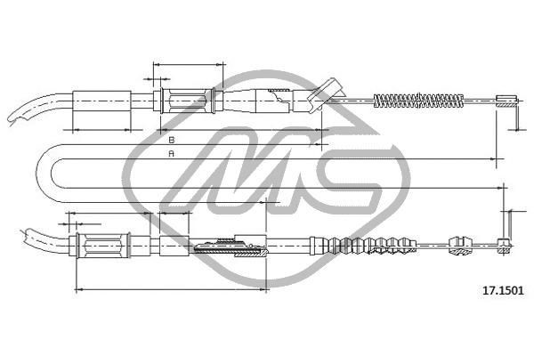 Metalcaucho Hand brake cable 83439 Metalcaucho 83439 TOYOTA Camry II Saloon (V20) hand brake cable replacement