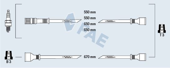 FAE Tennplugg kabelsett 83500 83500 Pluggledninger FAE OPEL KADETT