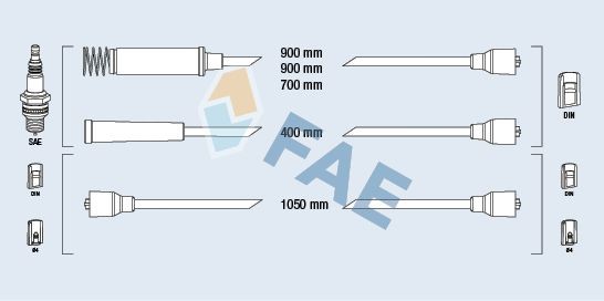 FAE Tändkabelsats 83530 OPEL tändkabel FAE 83530