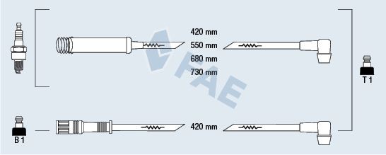 FAE Tändkabelsats 83560 OPEL tändkabelsats FAE 83560