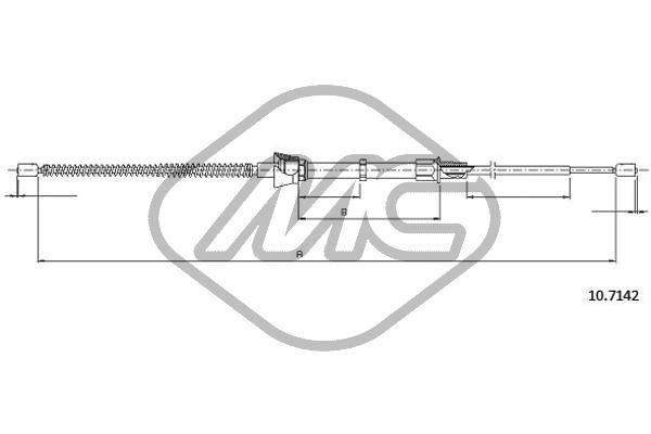 Metalcaucho Handbremsseil 83776 Handbremsseil Metalcaucho Volkswagen BORA 83776