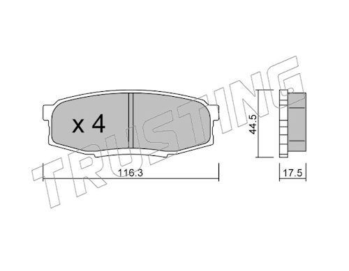 TRUSTING Plaquettes de frein 838.0 Toyota AURIS Plaquettes de frein TRUSTING 838.0