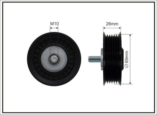 CAFFARO Τροχαλία παρέκκλισης, ιμάντας poly-V 84-04 Τροχαλια αδρανειας CAFFARO MG MG 6 84-04