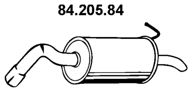 EBERSPÄCHER Bakre ljuddämpare 84.205.84 84.205.84 EBERSPÄCHER ljuddämpare FORD ESCORT