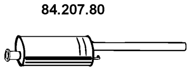 EBERSPÄCHER Uitlaat middendemper 84.207.80 84.207.80 Tussendemper FORD FIESTA EBERSPÄCHER