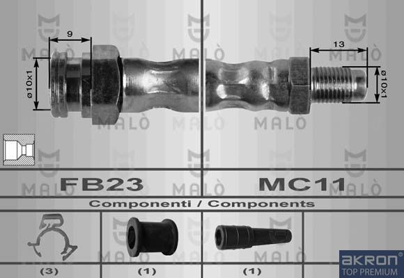 MALÒ Flexible de frein 8411 Fiat QUBO Flexible de frein MALÒ 8411