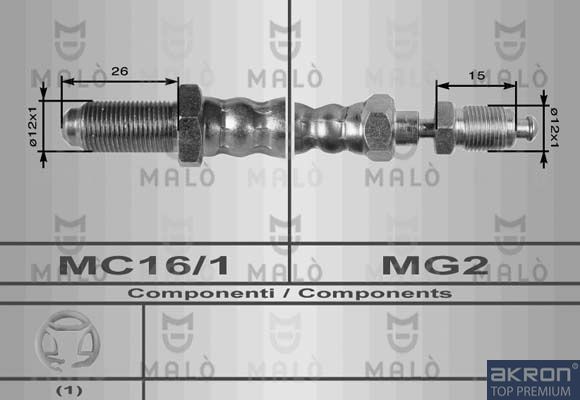 MALÒ Kopplingsslang 8438 Alfa Romeo Giulietta 940 Kopplingsslang MALÒ 8438