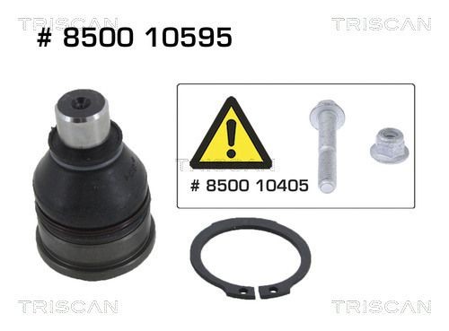KAWE Rótula de suspensão 8500 10595 Kit de montagem da rótula de suspensão KAWE Ford FIESTA 8500 10595
