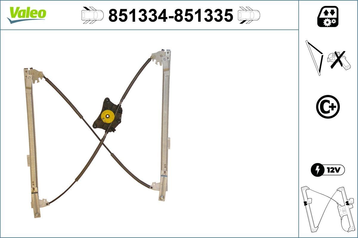 Γρύλος παραθύρου VALEO 851334 VALEO 851334 Γρύλλος παραθύρου AUDI Q7 2011