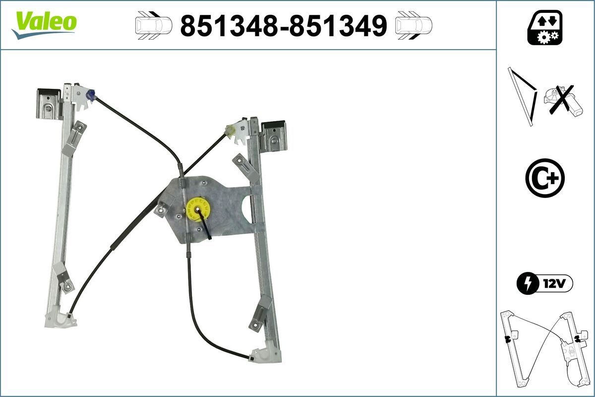 VALEO Alzacristallo 851348 VALEO 851348 Alzacristallo