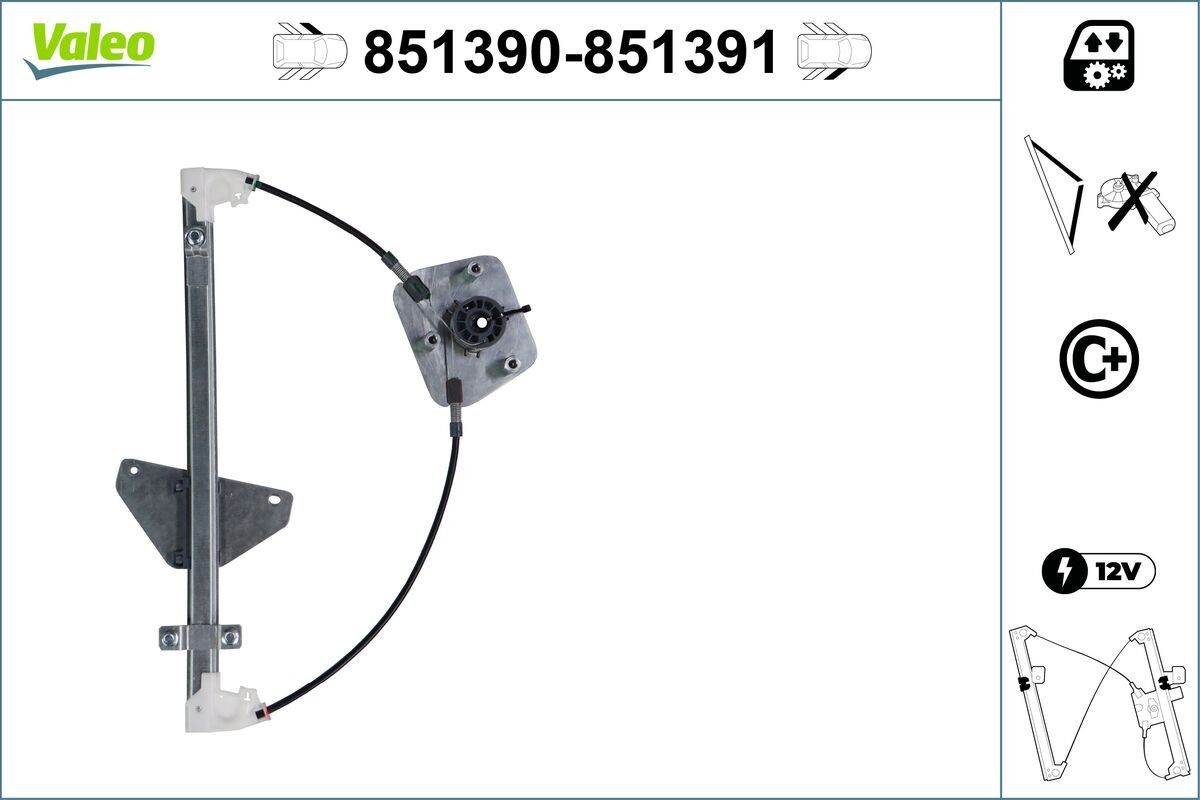 Γρύλος παραθύρου VALEO 851390 VALEO 851390 Μηχανισμός παραθύρου KIA RIO 2015
