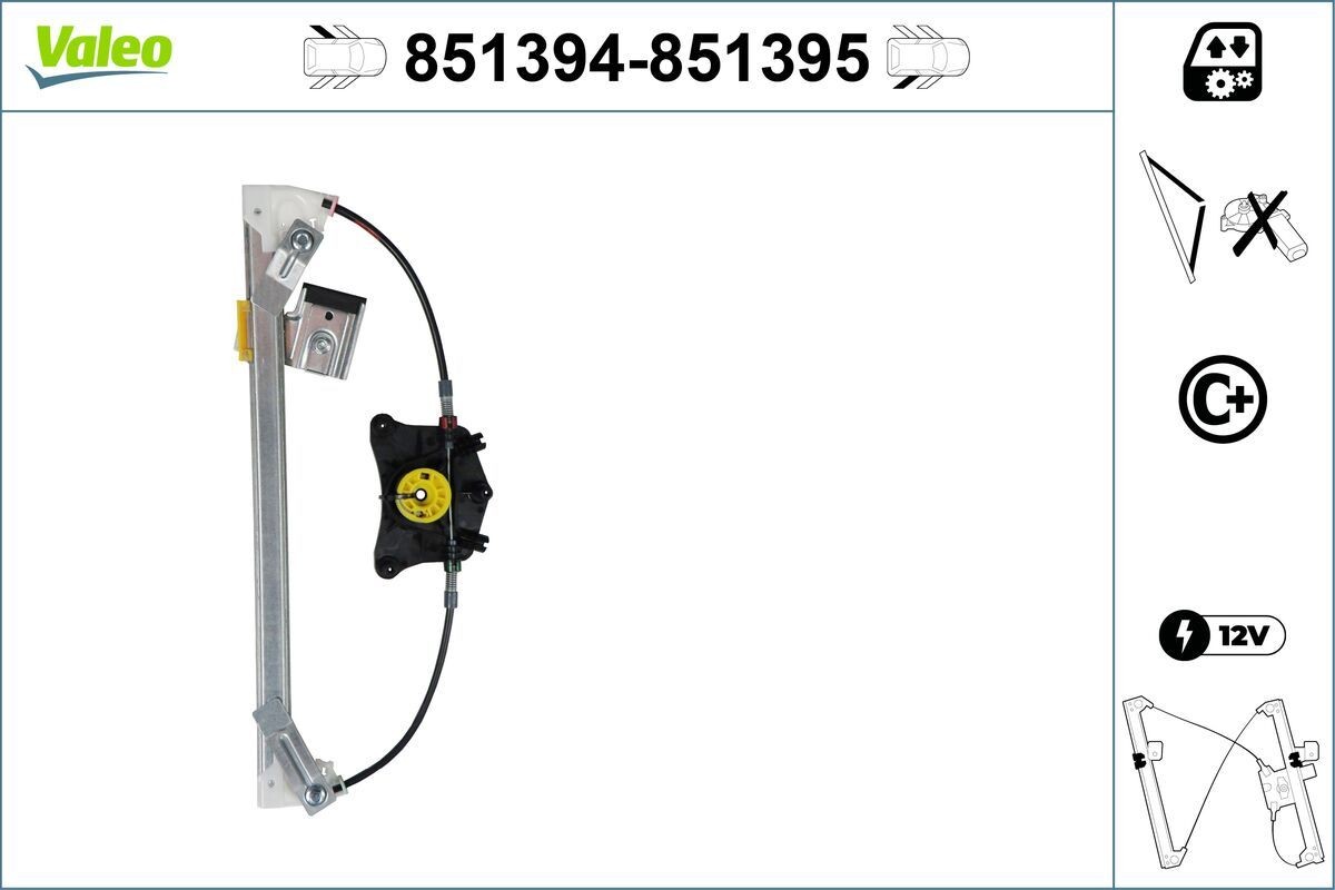 VALEO Mechanizmus zdvíhania okna 851394 VALEO 851394 Mechanizmus zdvíhania okná Mercedes C207 originálne cena