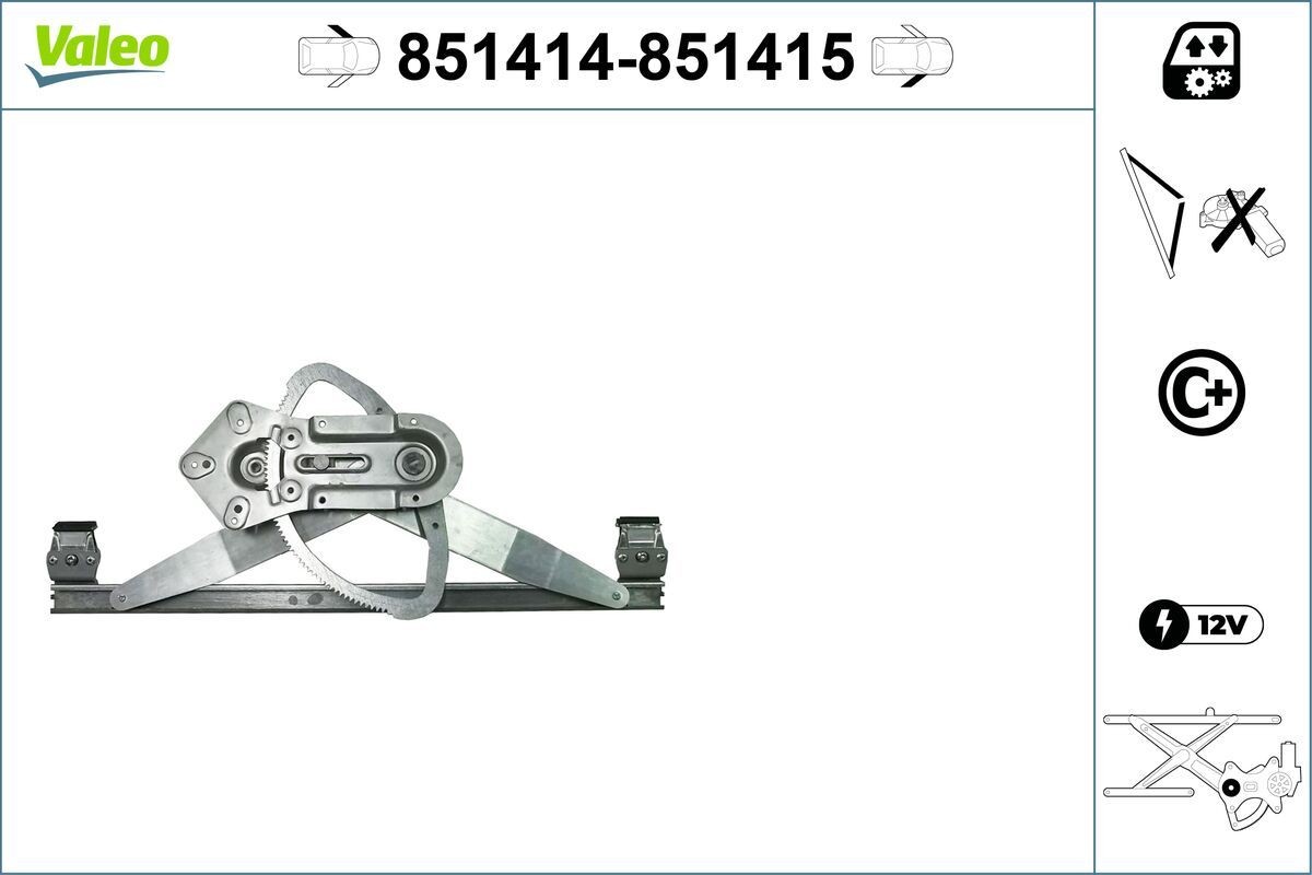 Lasinnostin VALEO 851414 VALEO 851414 VOLVO V70 2009 Lasinnostin