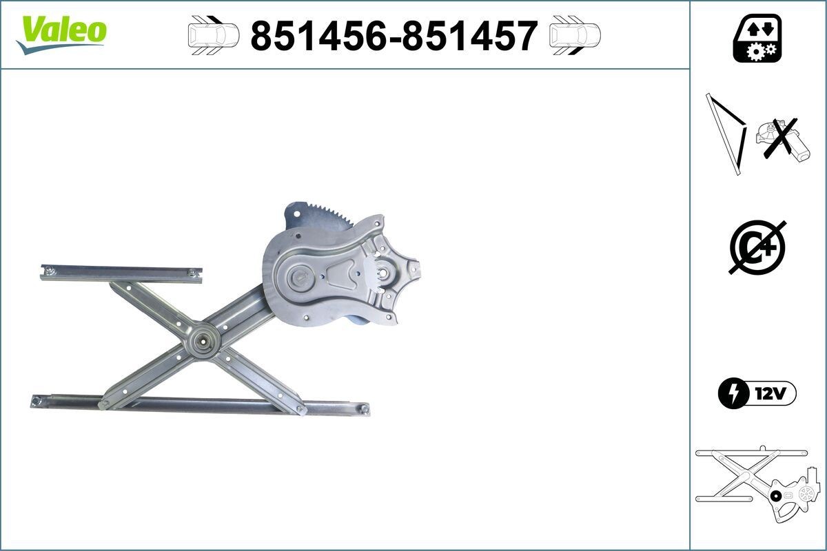Mechanizmus zdvíhania okna VALEO 851456 VALEO 851456 Mechanizmus zdvíhania okná TOYOTA AURIS 2007