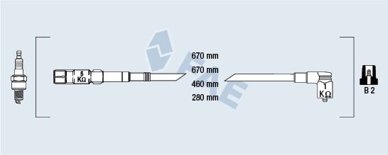 FAE Tändkabelsats 85879 85879 FAE tändkabelsats AUDI 80