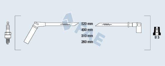 FAE Kit de câbles d'allumage 85998 Câble d'allumage KIA FAE 85998