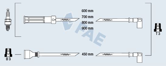 FAE Augstsprieguma vadu komplekts 86030 86030 Svečvadi NISSAN SERENA FAE