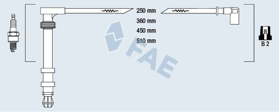 FAE Bougiekabels 86050 Mercedes-Benz A-Klasse Bougiekabelset FAE 86050