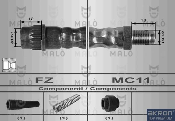 MALÒ Pidurivoolik 8625 MALÒ Pidurivoolik CHEVROLET 8625